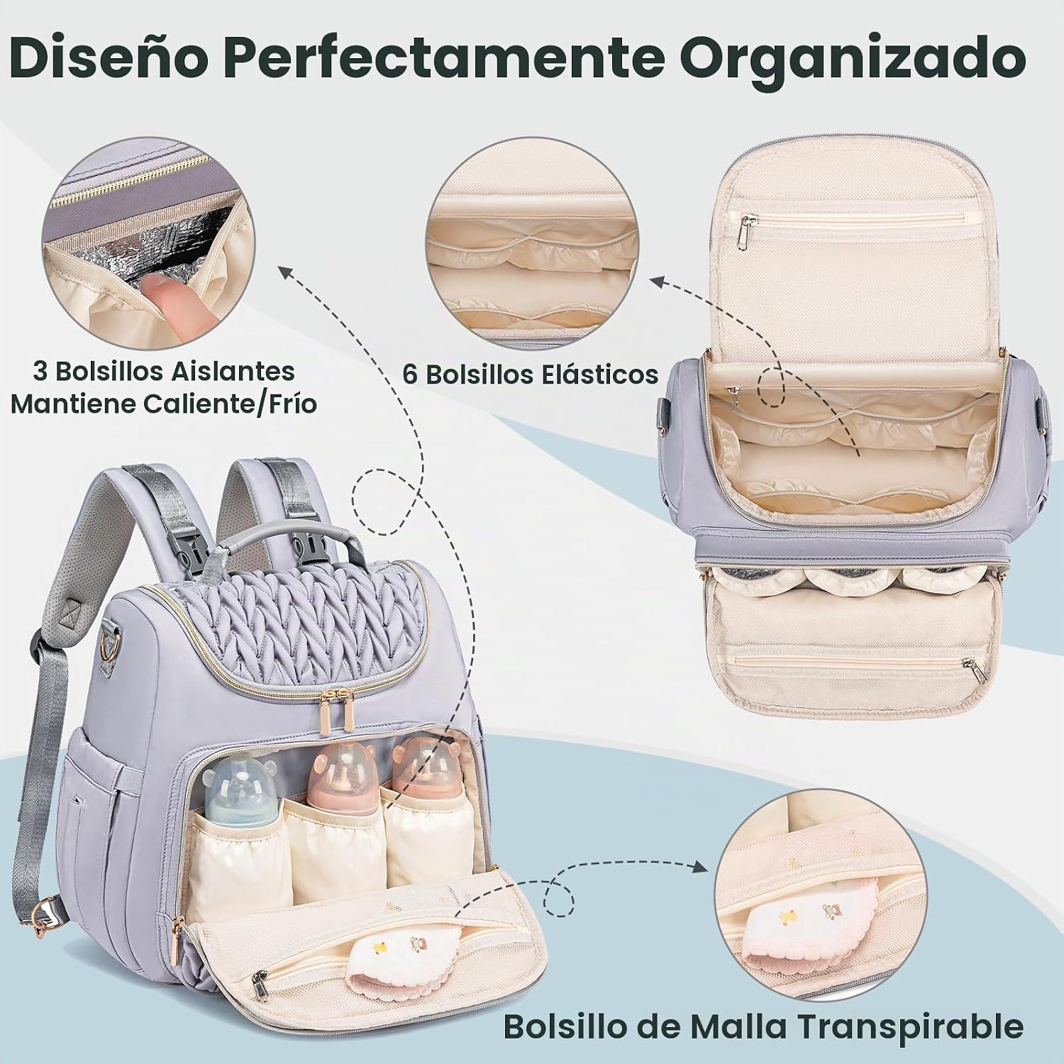 Mochila de pañales Tealari convertible de 4 en 1, bolsa de pañales...