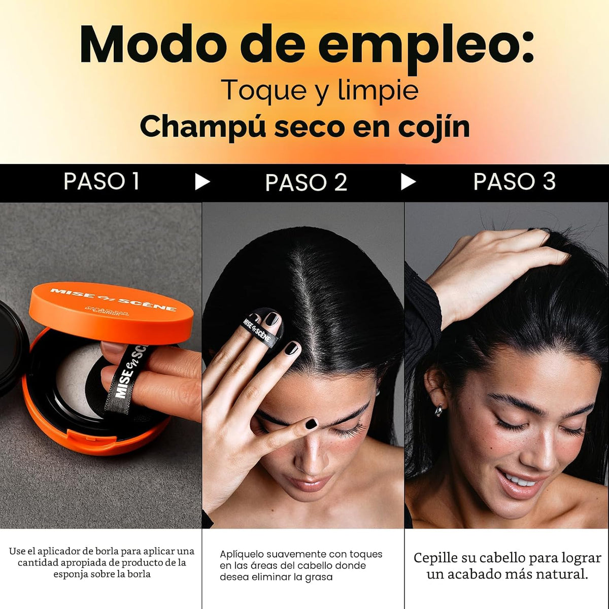 Mise En Scene Tap and Clear - Cojín de champú seco coreano para muj...