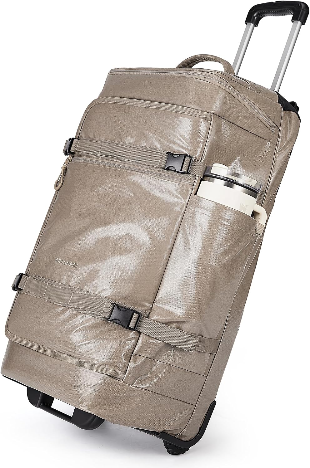 BAGSMART - Bolsa de lona con ruedas, bolsa de viaje para hombres, r...
