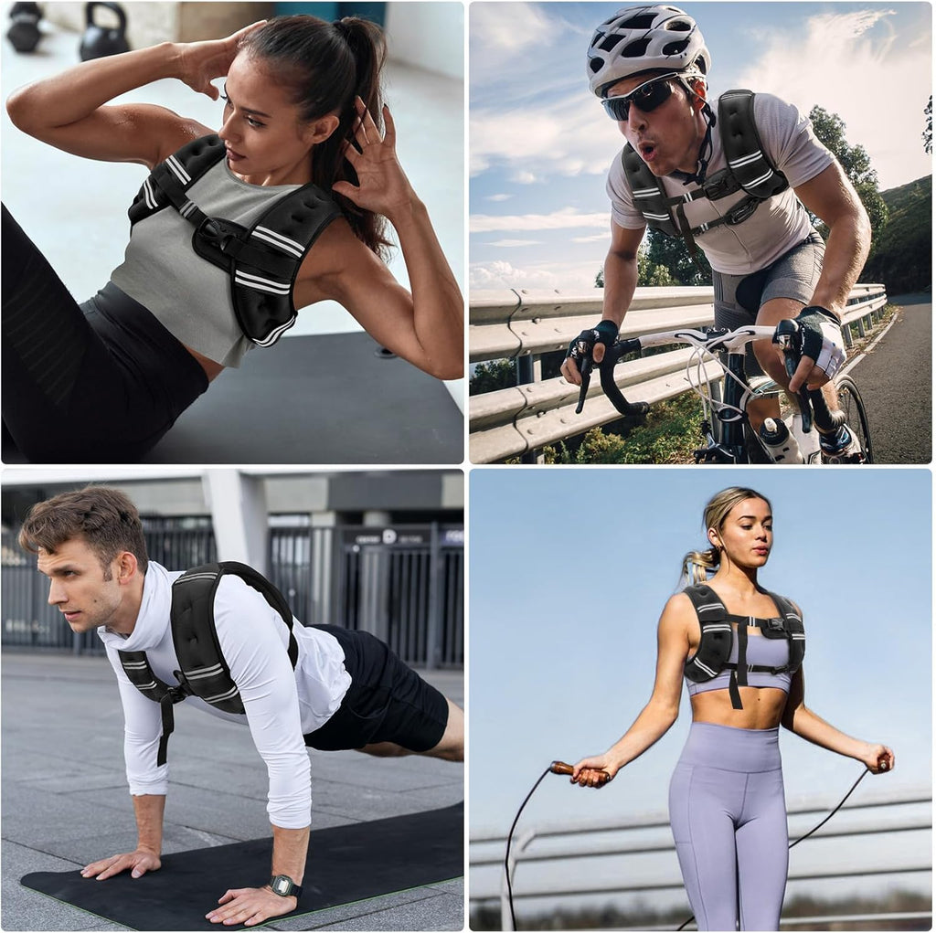 Zeerun Chaleco con peso, 6 libras, 8 libras, 10 libras, 12 libras,...