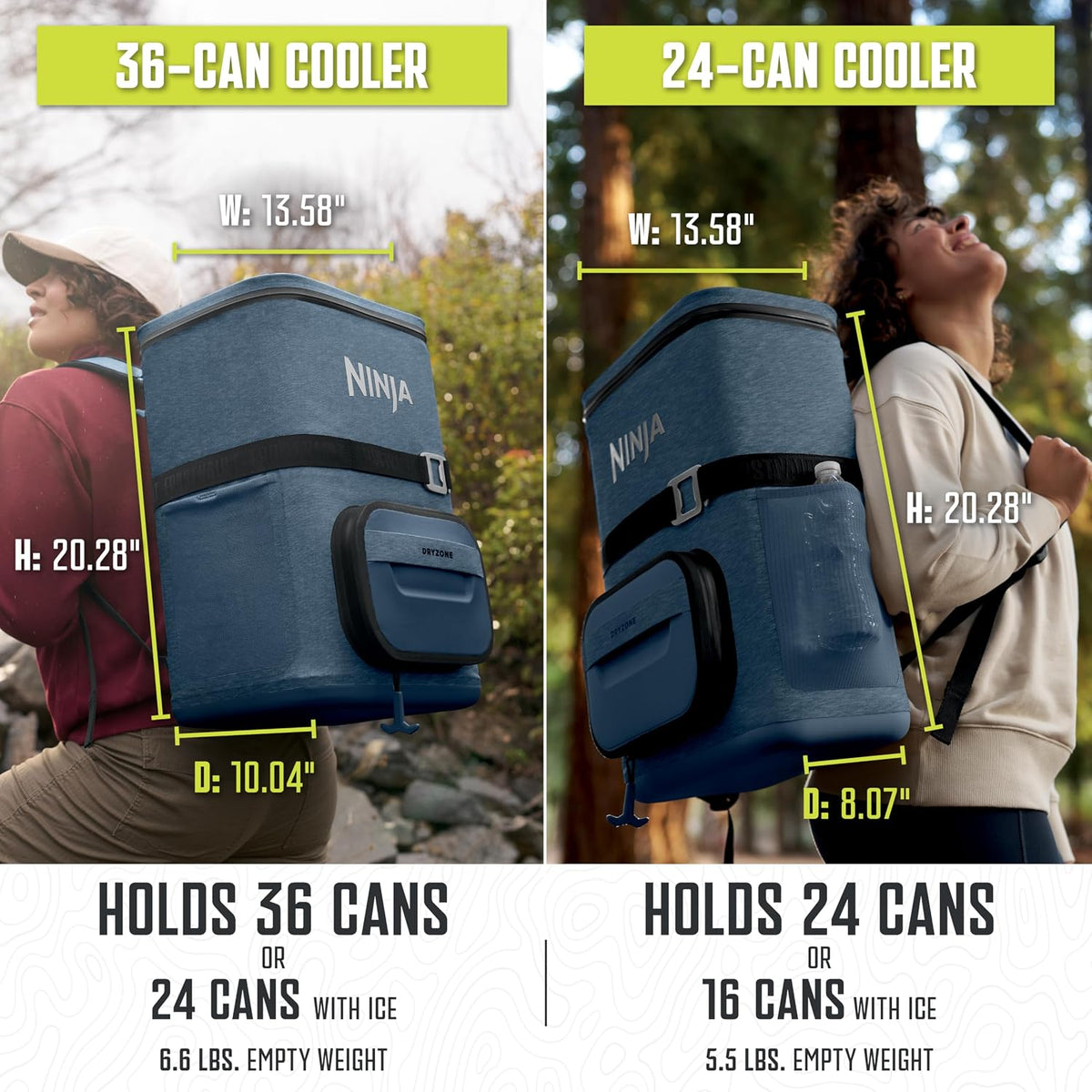 Ninja Hielera de mochila | Enfriador suave de 36 latas FrostVault G...