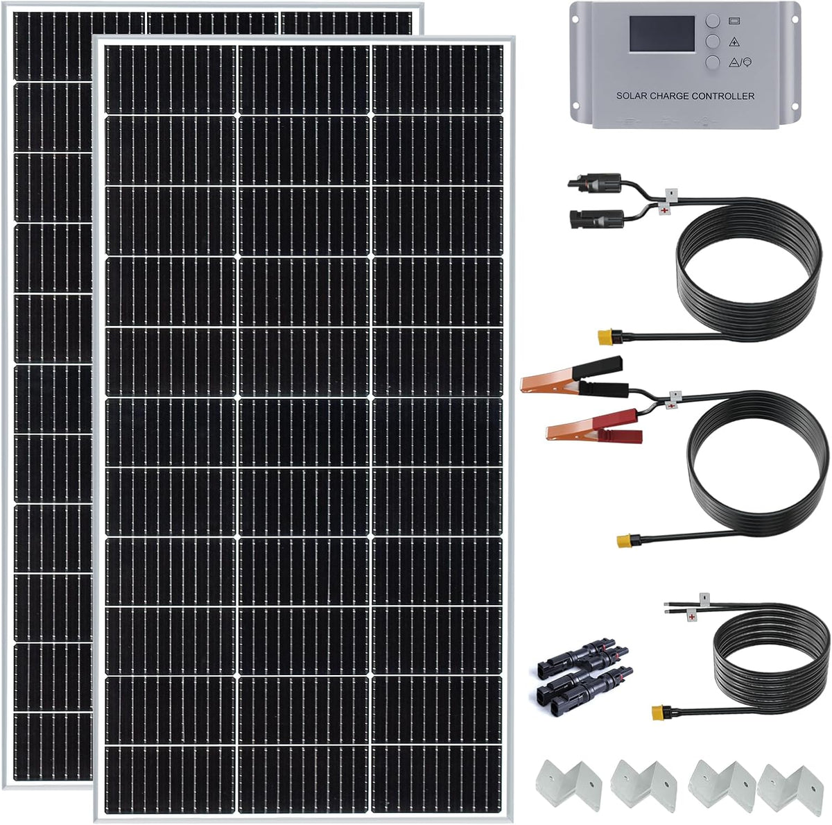 WUZECK - Kit de iniciación de panel solar de 200 W, 12 voltios\/24...