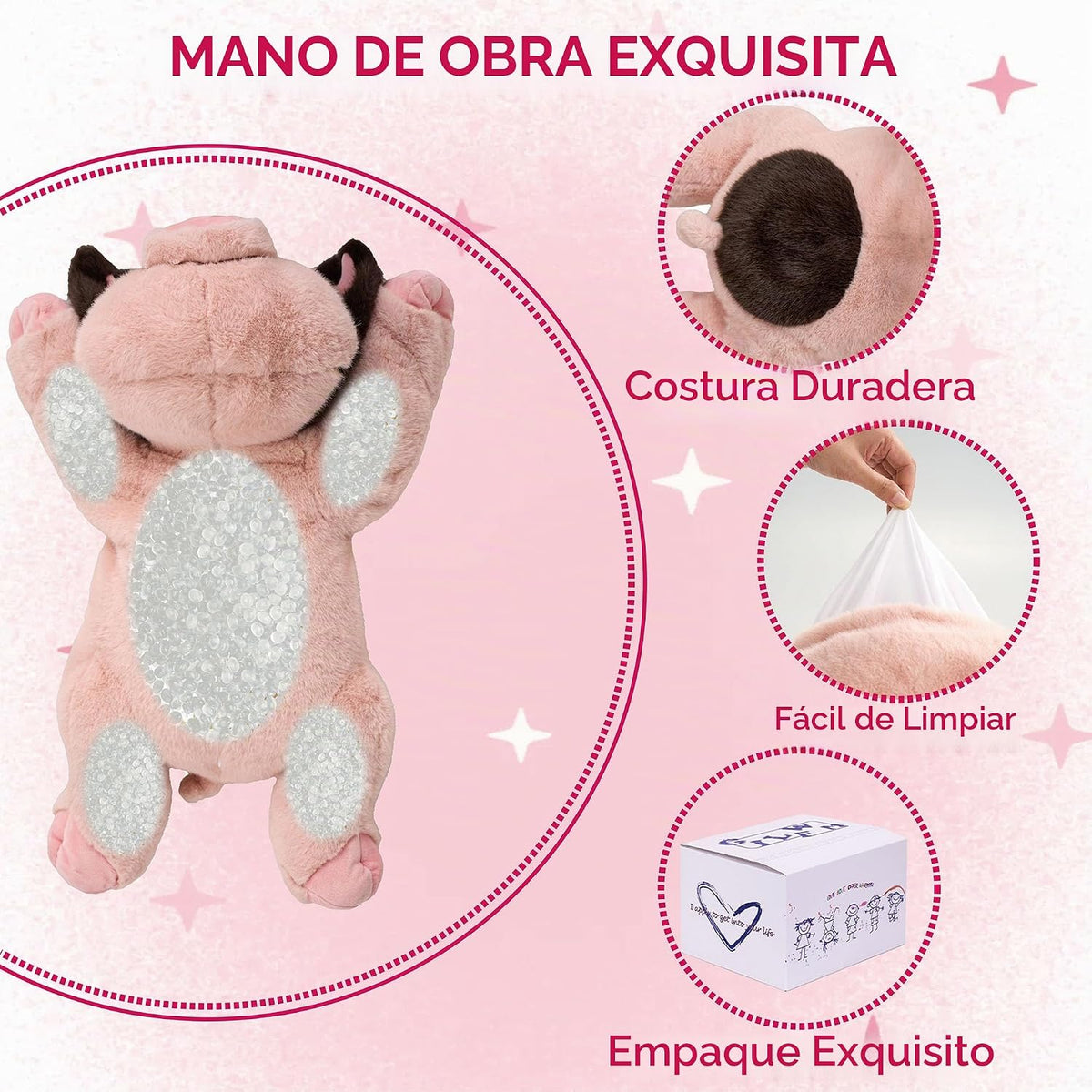 GILFWM Juego de caja de regalo de animales de peluche de cerdo rosa...