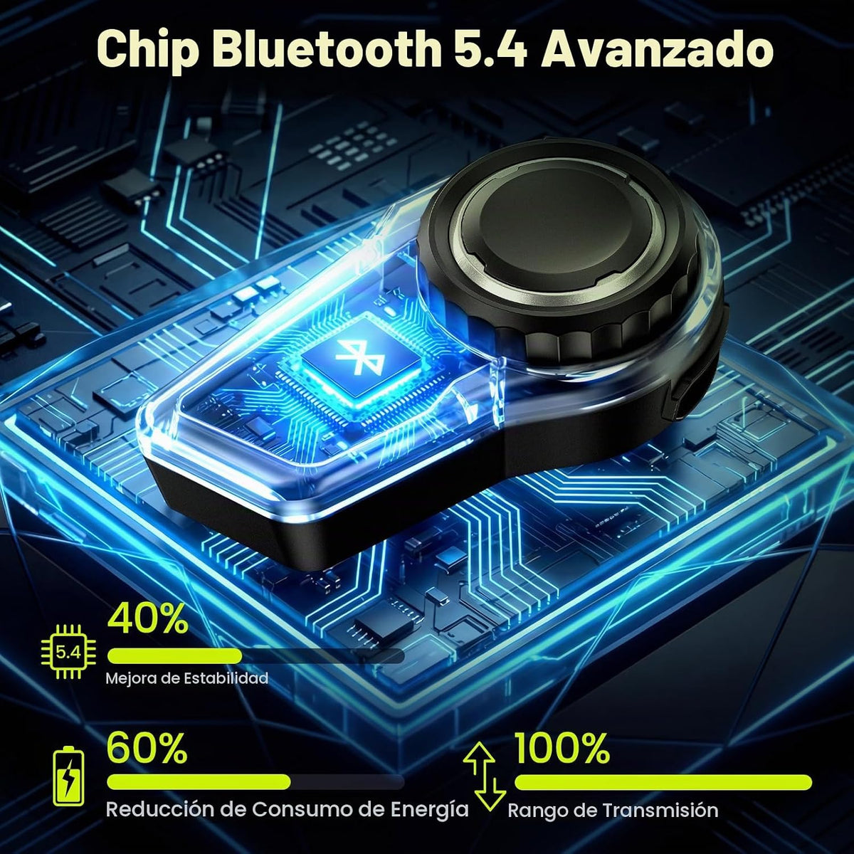 Chtoocy Auriculares Bluetooth para casco de motocicleta, altavoces...
