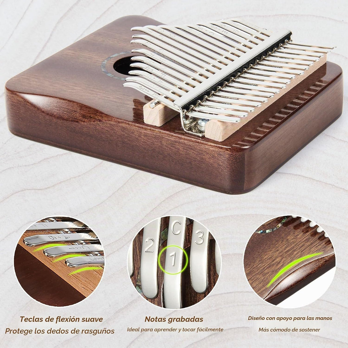 Kalimba - Piano de pulgar de 17 teclas (marrón kalimba)