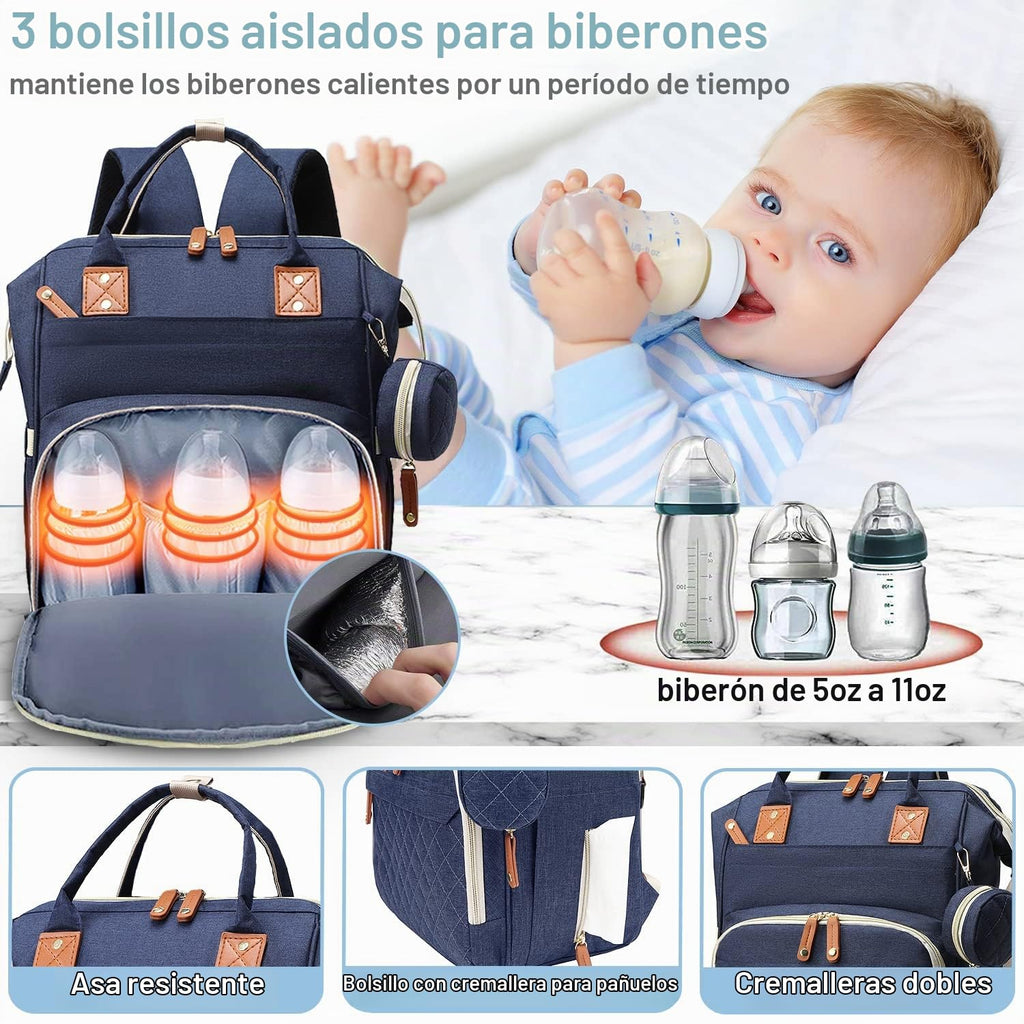 SHITIESHOU Bolsa de pañales mochila para bebé, bolsa de pañales par...
