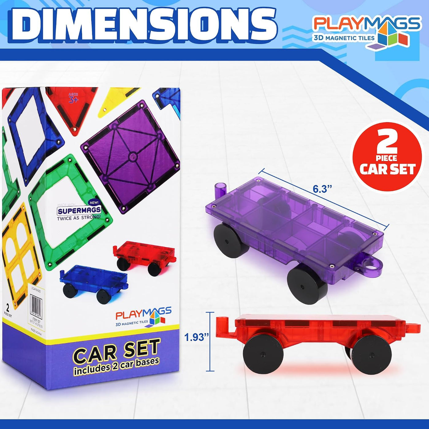 Playmags Set de Coche Magnético - 2 piezas