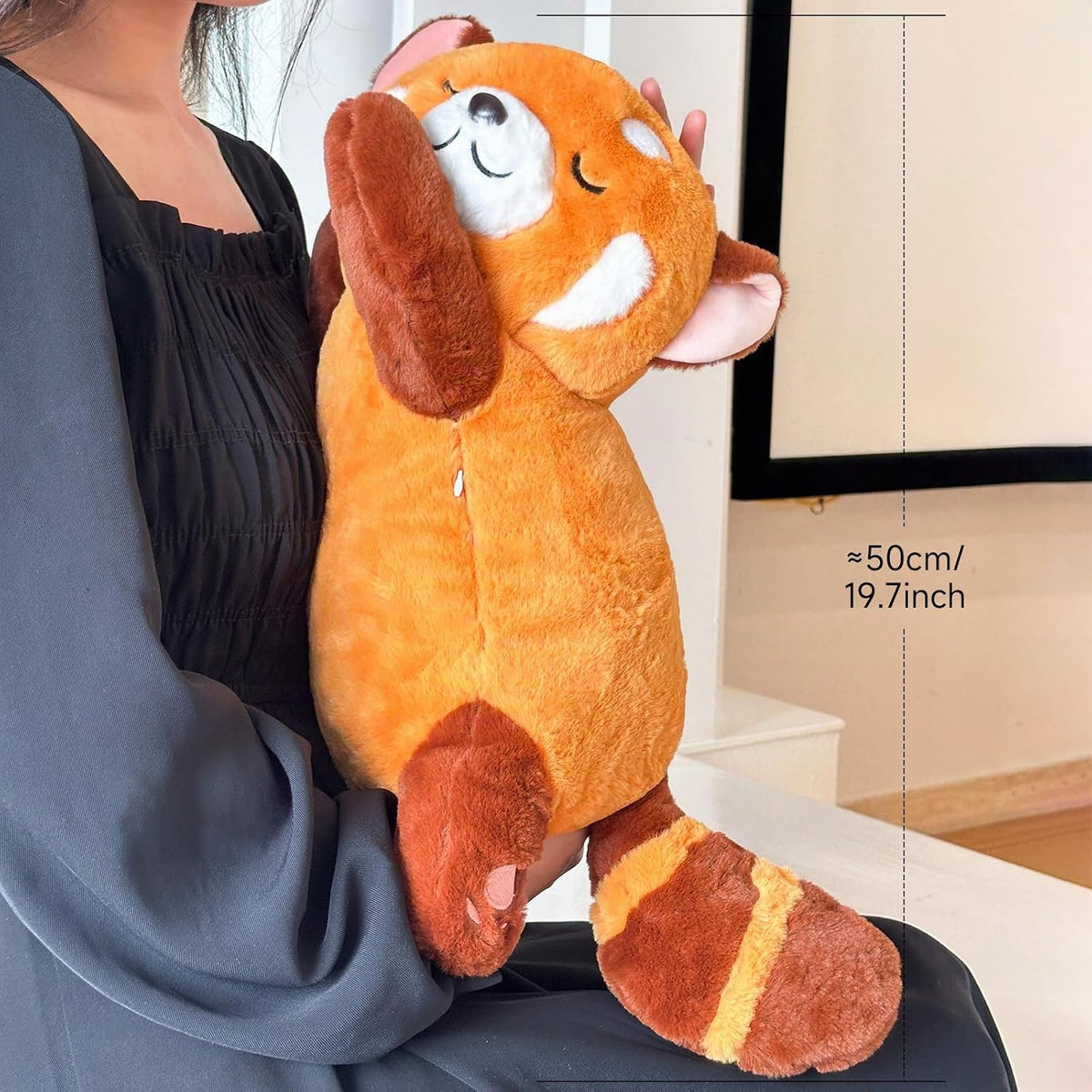 Liraziva Peluche de panda rojo lindo juguete de peluche suave 19.7...