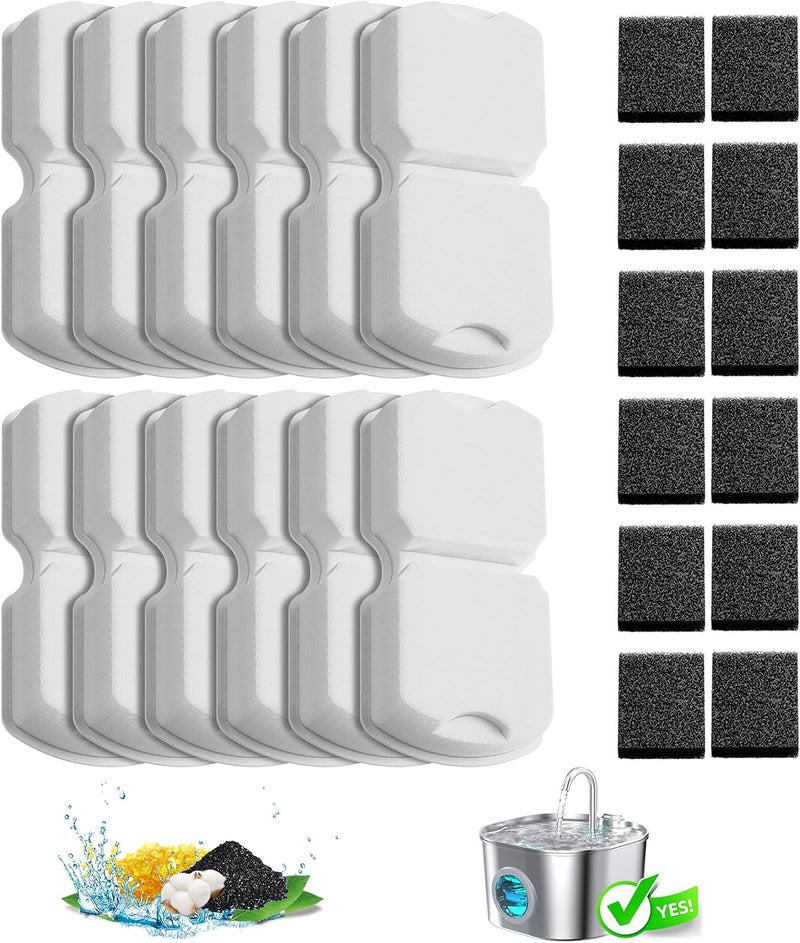 Filtro de fuente de agua para gatos: 12 filtros de repuesto de 12 f...