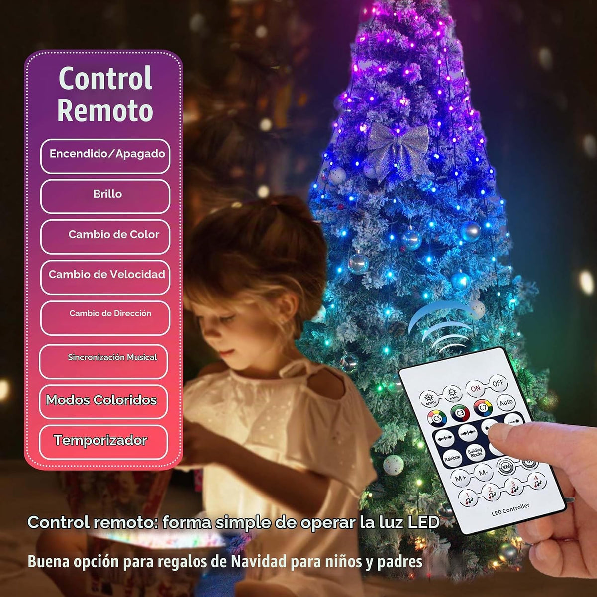 IC ICLOVER - 400 luces LED inteligentes para árbol de Navidad, con...