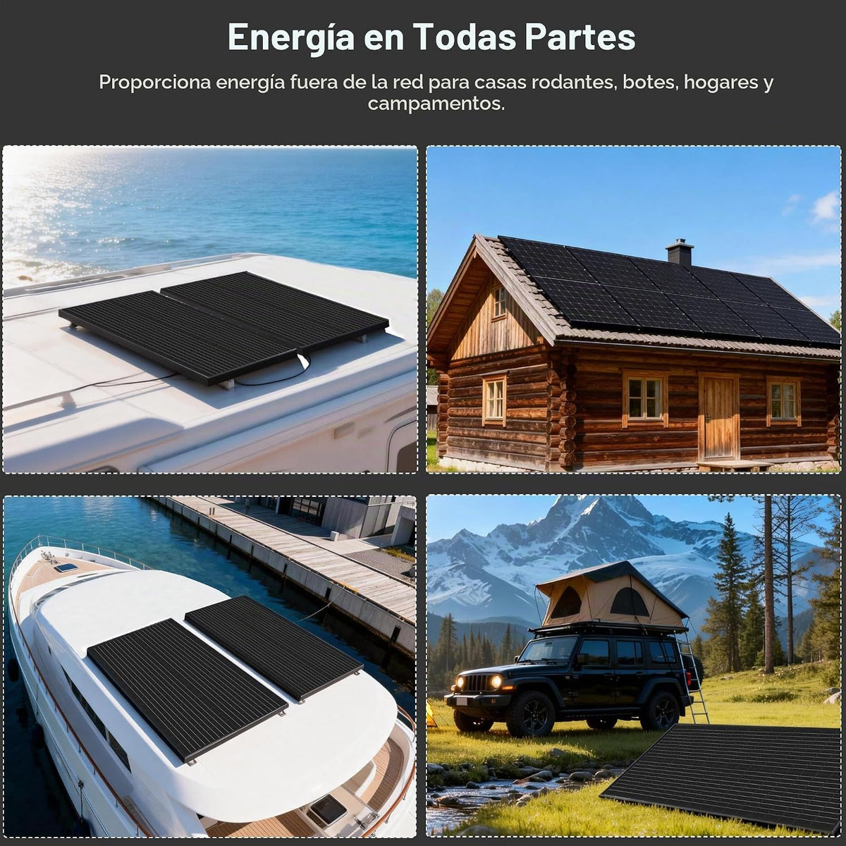 WUZECK - Kit de panel solar de 50 vatios y 12 voltios para sistema...