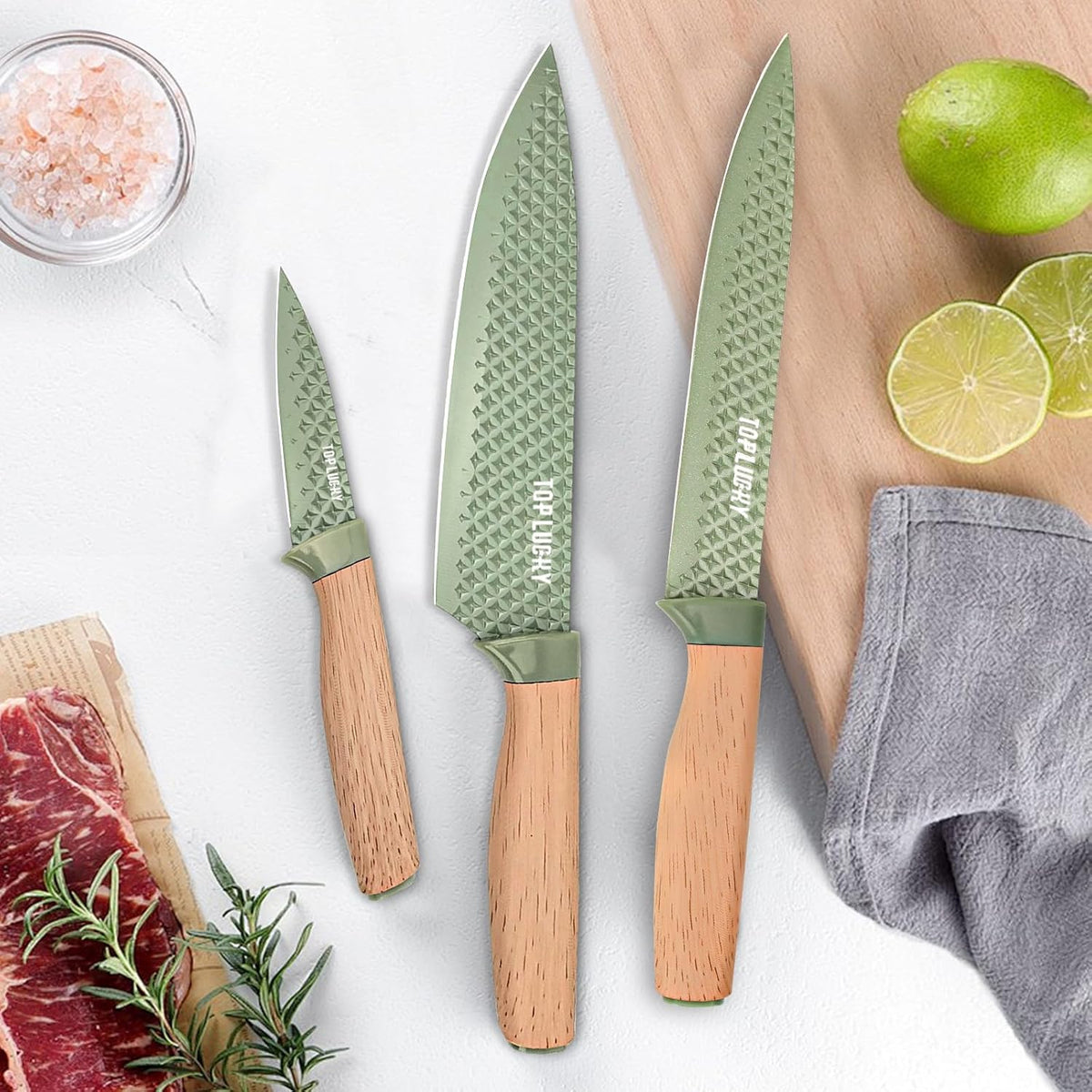 Juego de Cuchillos de Cocina, Retrosohoo Juego de 6 Piezas de Cuchi...