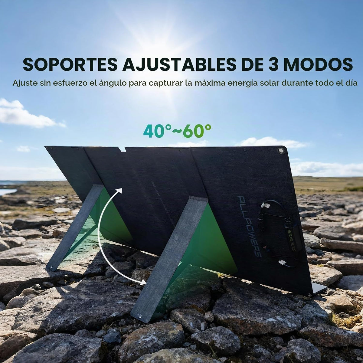 Panel solar portátil ALLPOWERS SE100 100W para central eléctrica |...
