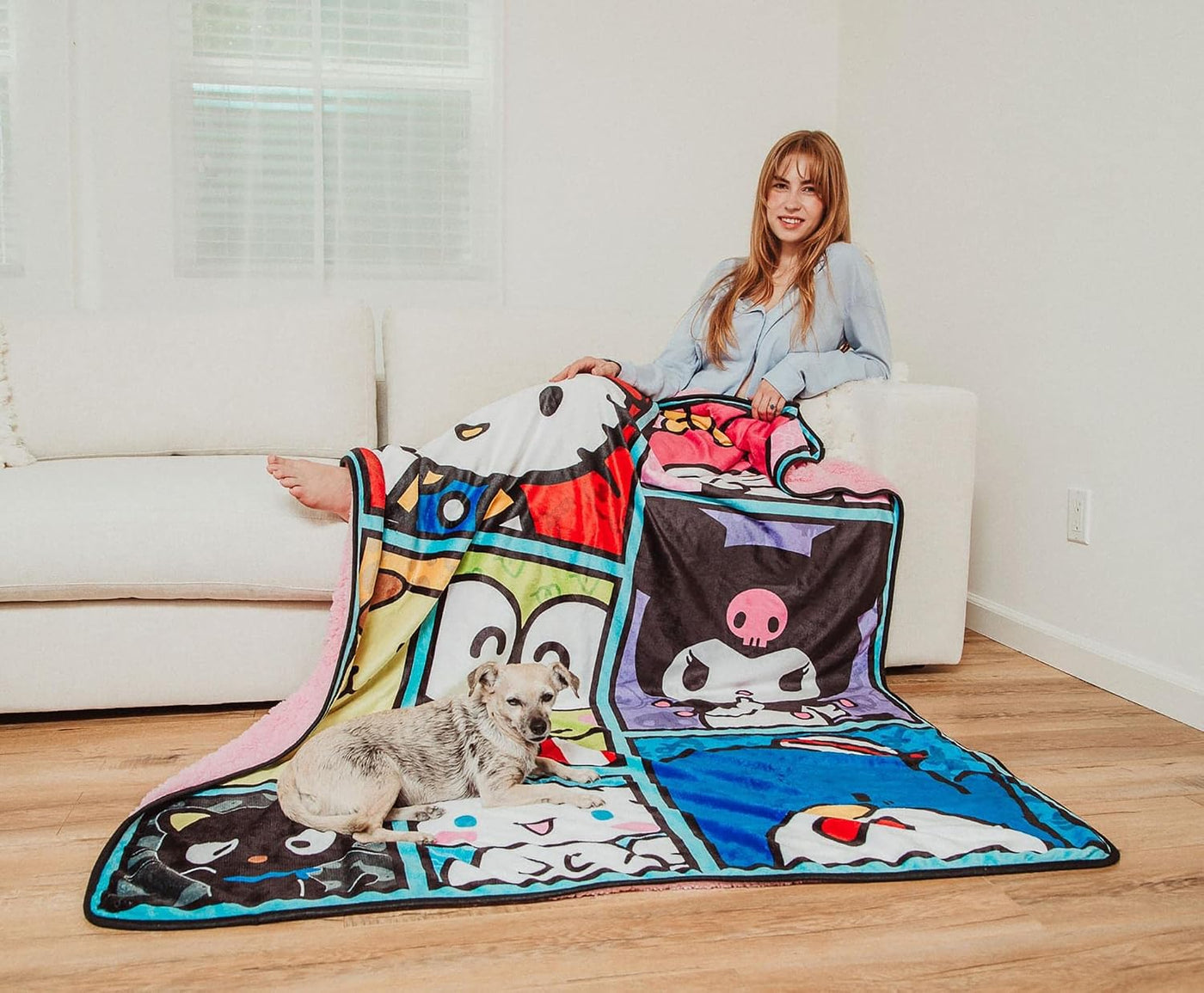 Sanrio Hello Kitty and Friends - Manta de forro polar Sherpa de gra...