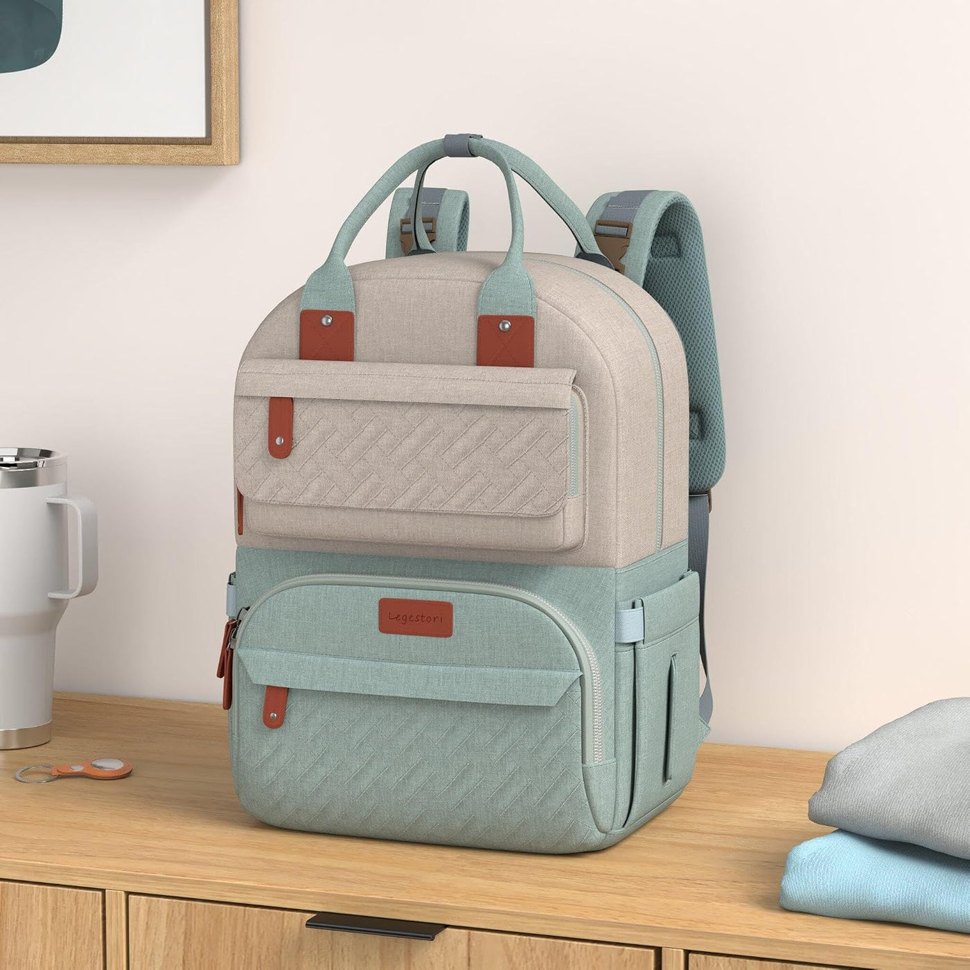 Legestori Mochila para pañales, bolsa de pañales para bebé niña con...