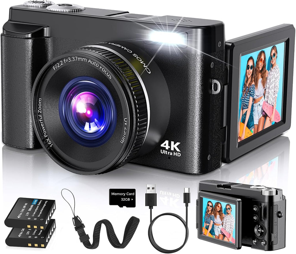 Duluvulu Cámara digital 4K para enfoque automático de fotografía, c...
