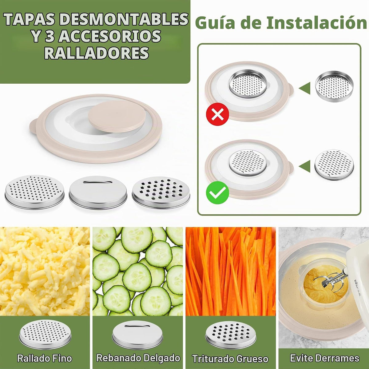 TeamFar Cuencos para mezclar, 3 piezas de cuencos de ensalada de ac...