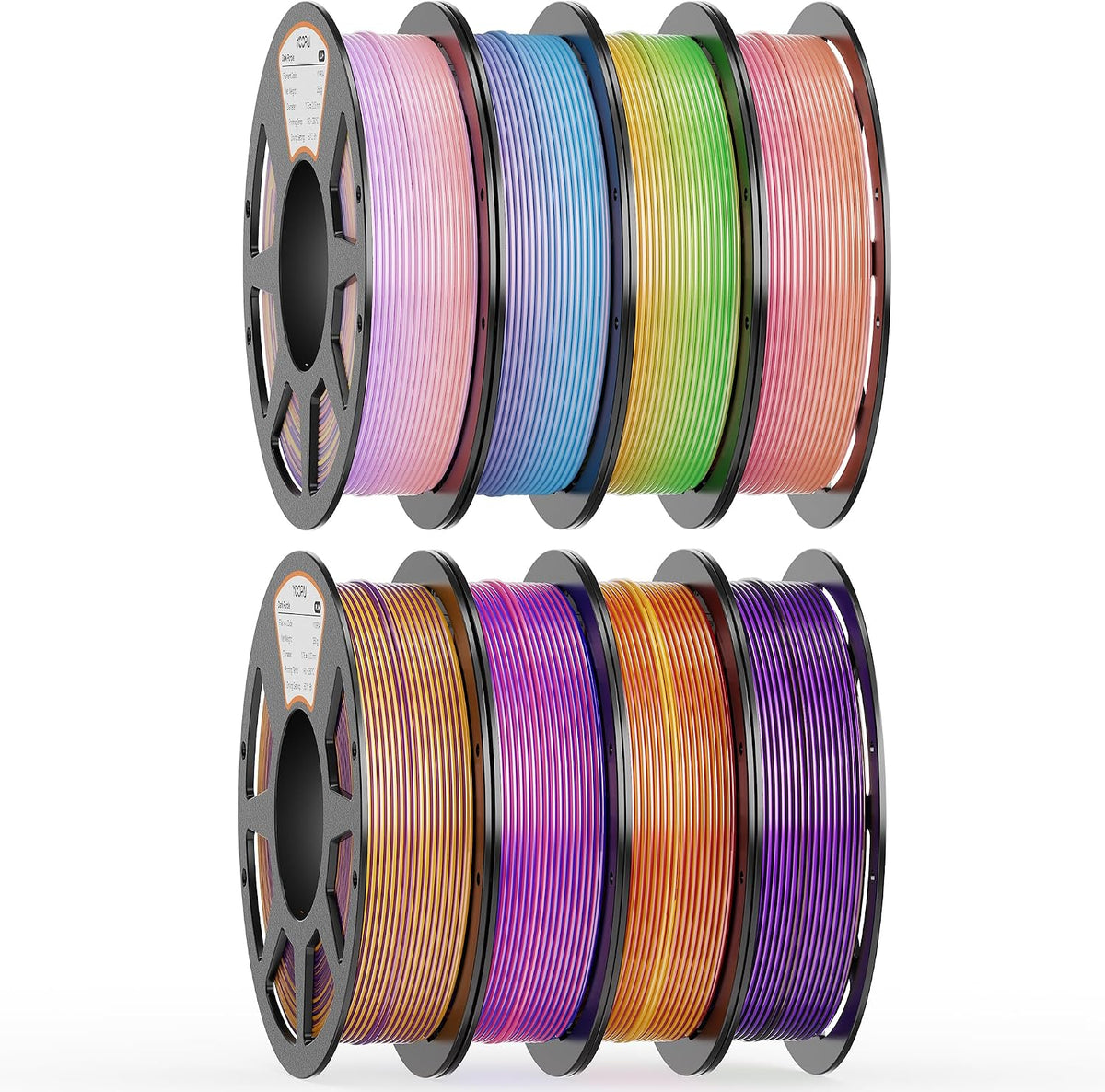 YOOPAI Filamento PLA Silk Rainbow de 0.07 in, paquete de inicio de...
