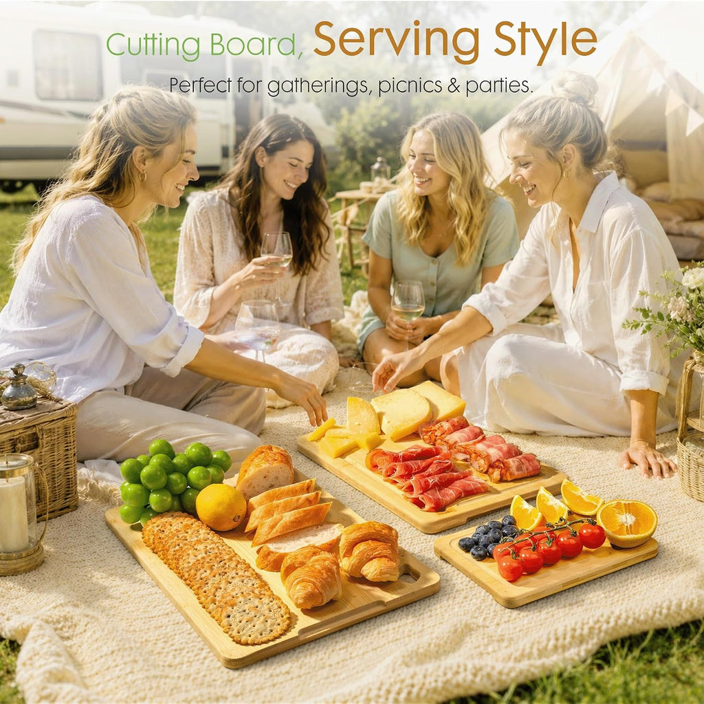 Astercook Nature - Tablas de cortar de bambú para cocina con soport...