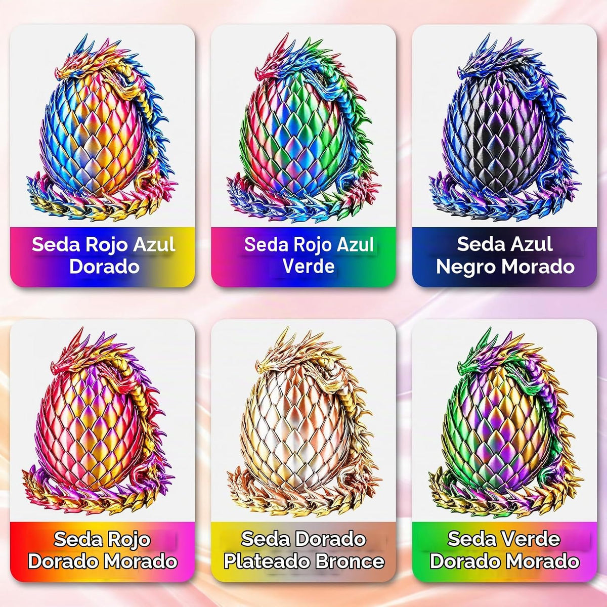 UGUESS Paquete de filamentos para impresora 3D de seda PLA+, 0.07 i...