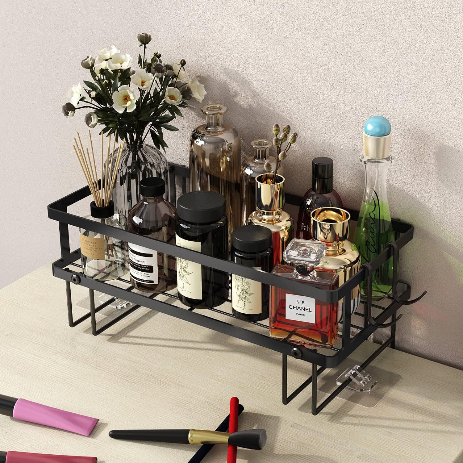 Godboat Organizador de baño, almacenamiento sobre el inodoro, estan...