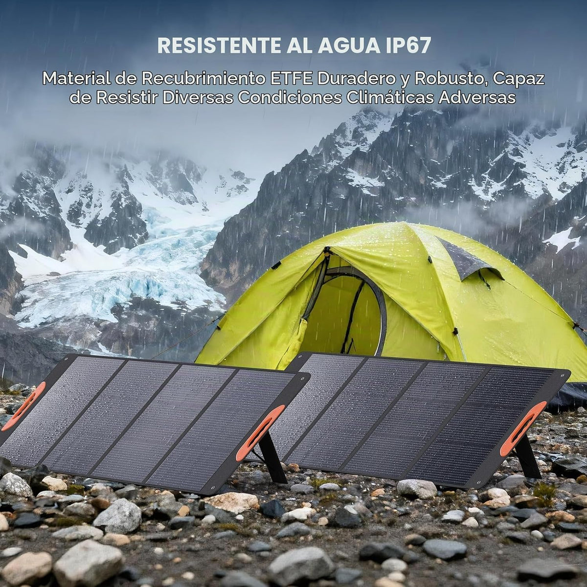 ZOUPW Panel solar portátil de 320 W (2 x 160 W) tipo N 16BB, cargad...
