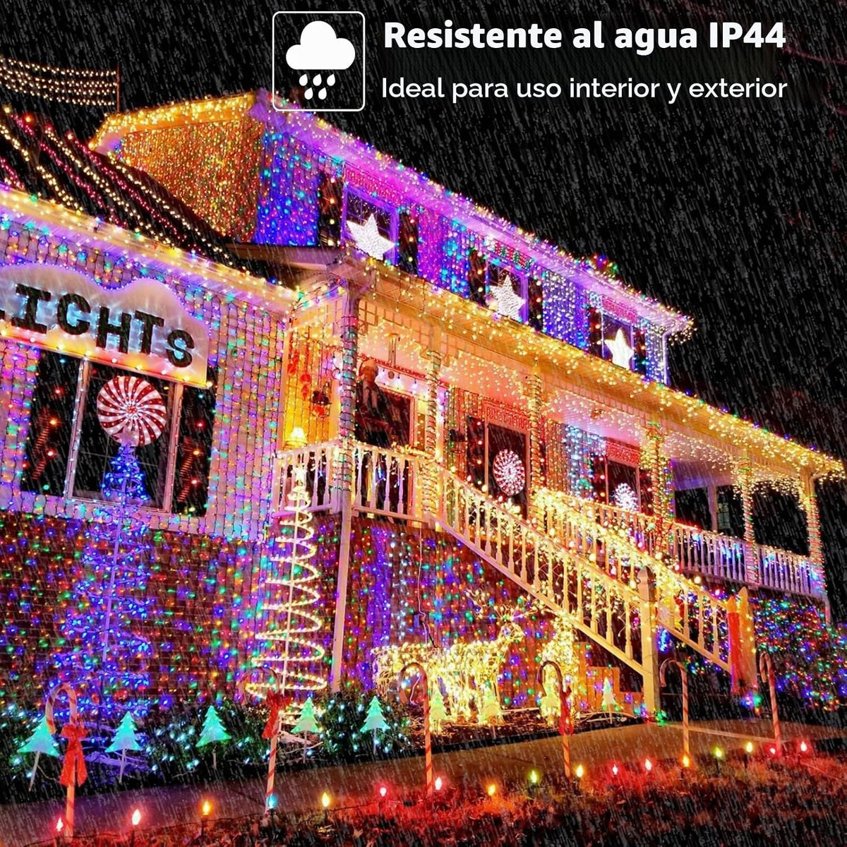 Luces navideñas Brizled para exteriores, 180,4 pies, 500 luces LED...