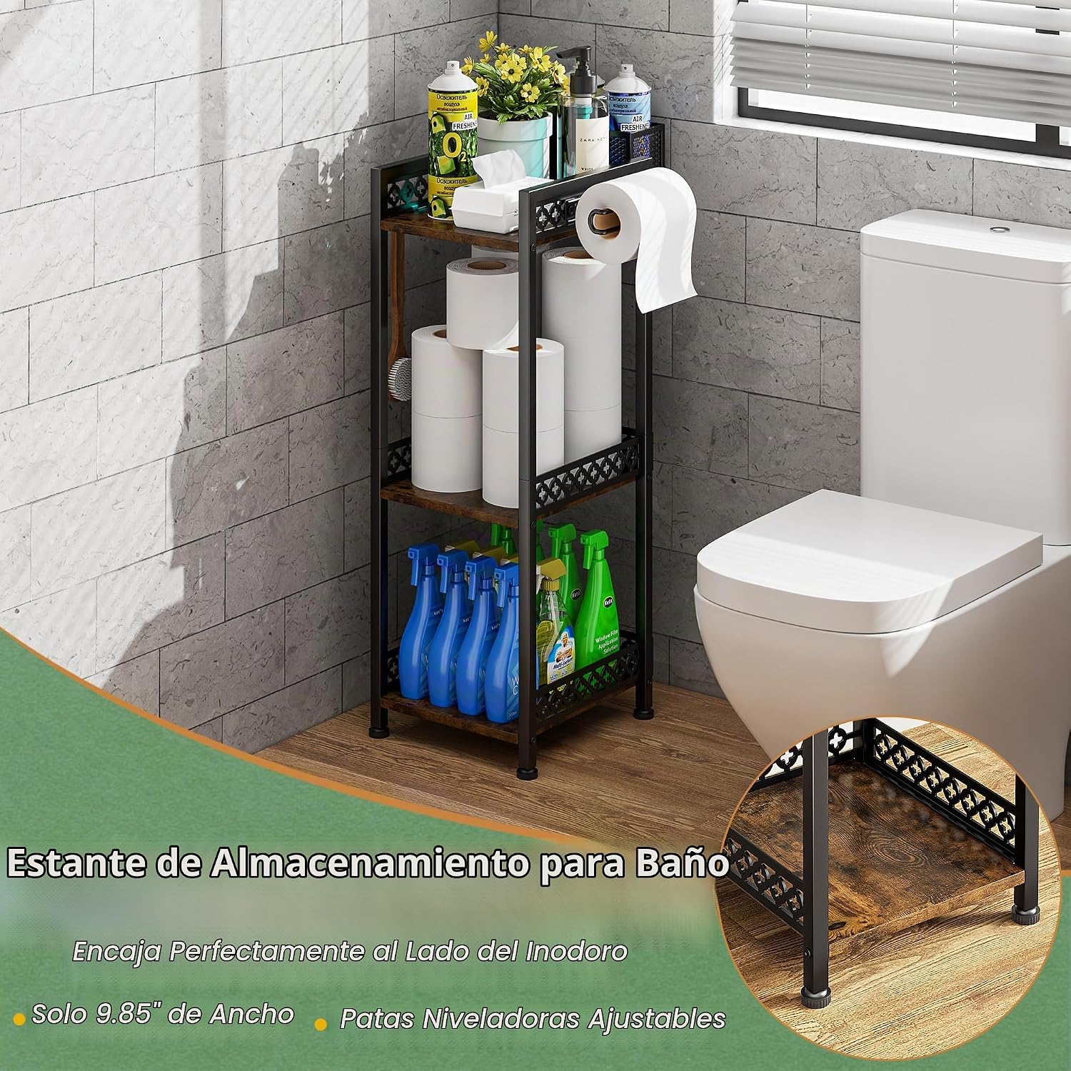 DYUTFZU Organizador de baño de 3 niveles y estante de almacenamient...