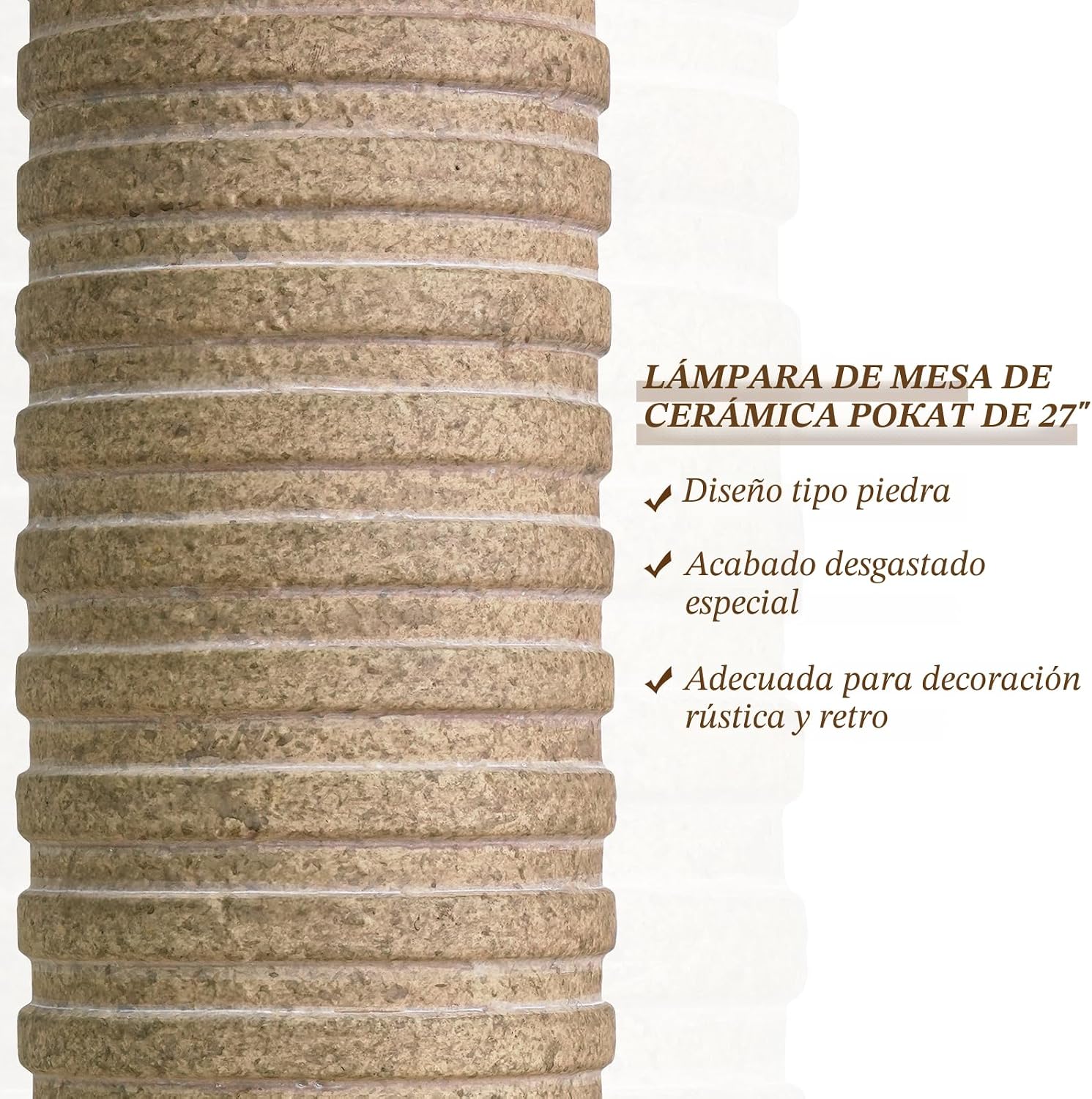 PoKat Juego de 2 lámparas de mesa de granja de 27 pulgadas para sal...