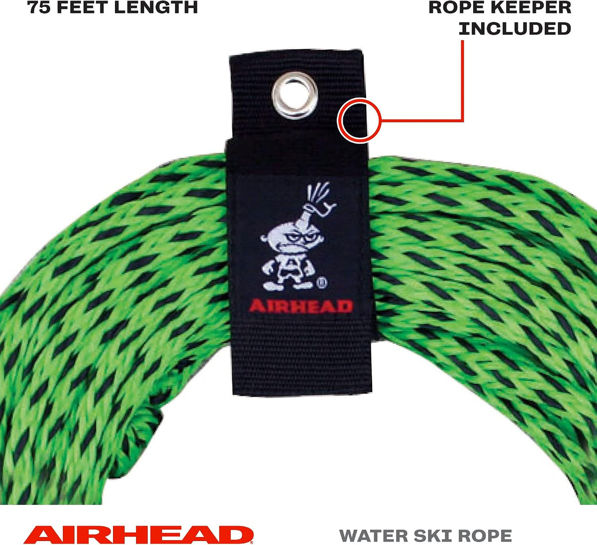 Airhead - Cuerda de esquí acuático con mango de EVA, 1 sección para...