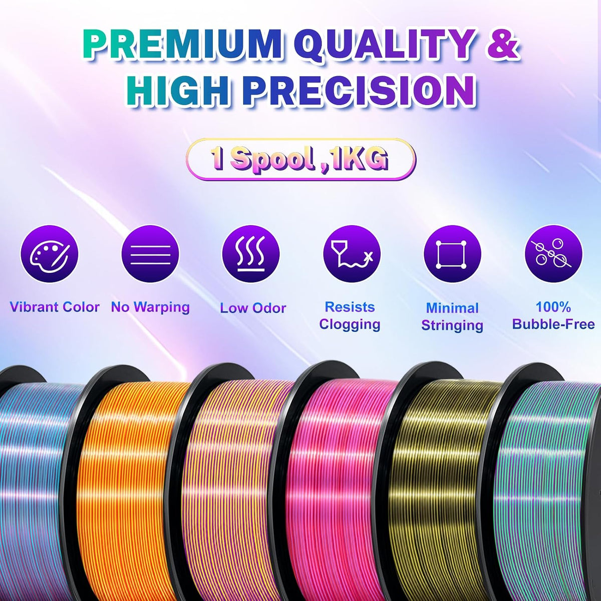 Colourbing Filamento para impresora 3D PLA + de seda tricolor de 0....
