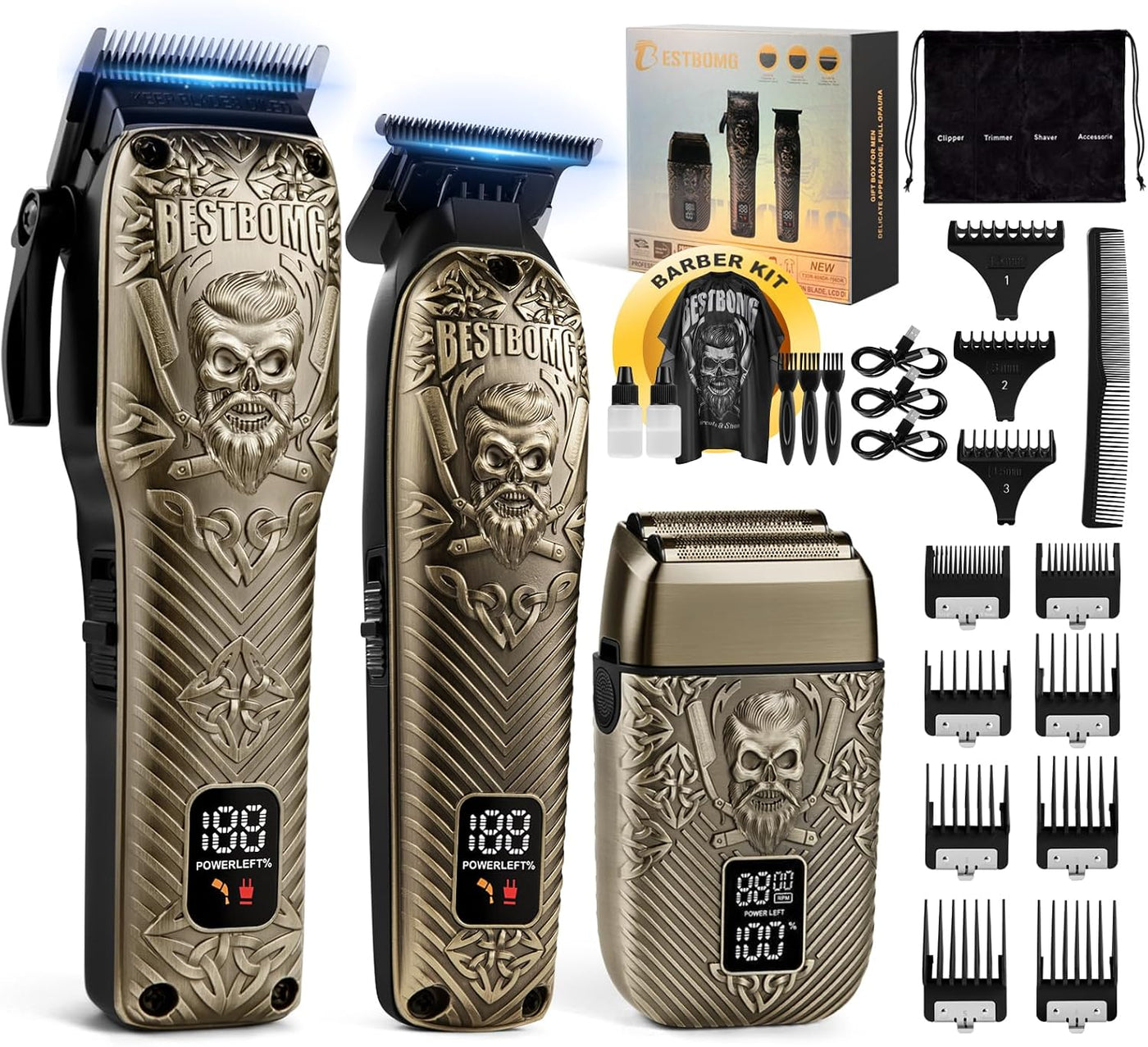 BESTBOMG® Cortapelos para hombres, cortapelos profesional, recortad...