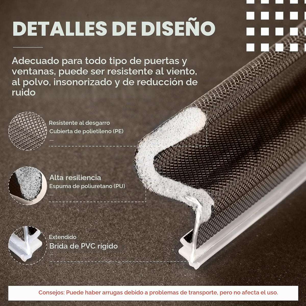 BBTO Burlete para puertas y ventanas de sellado exterior con forma...