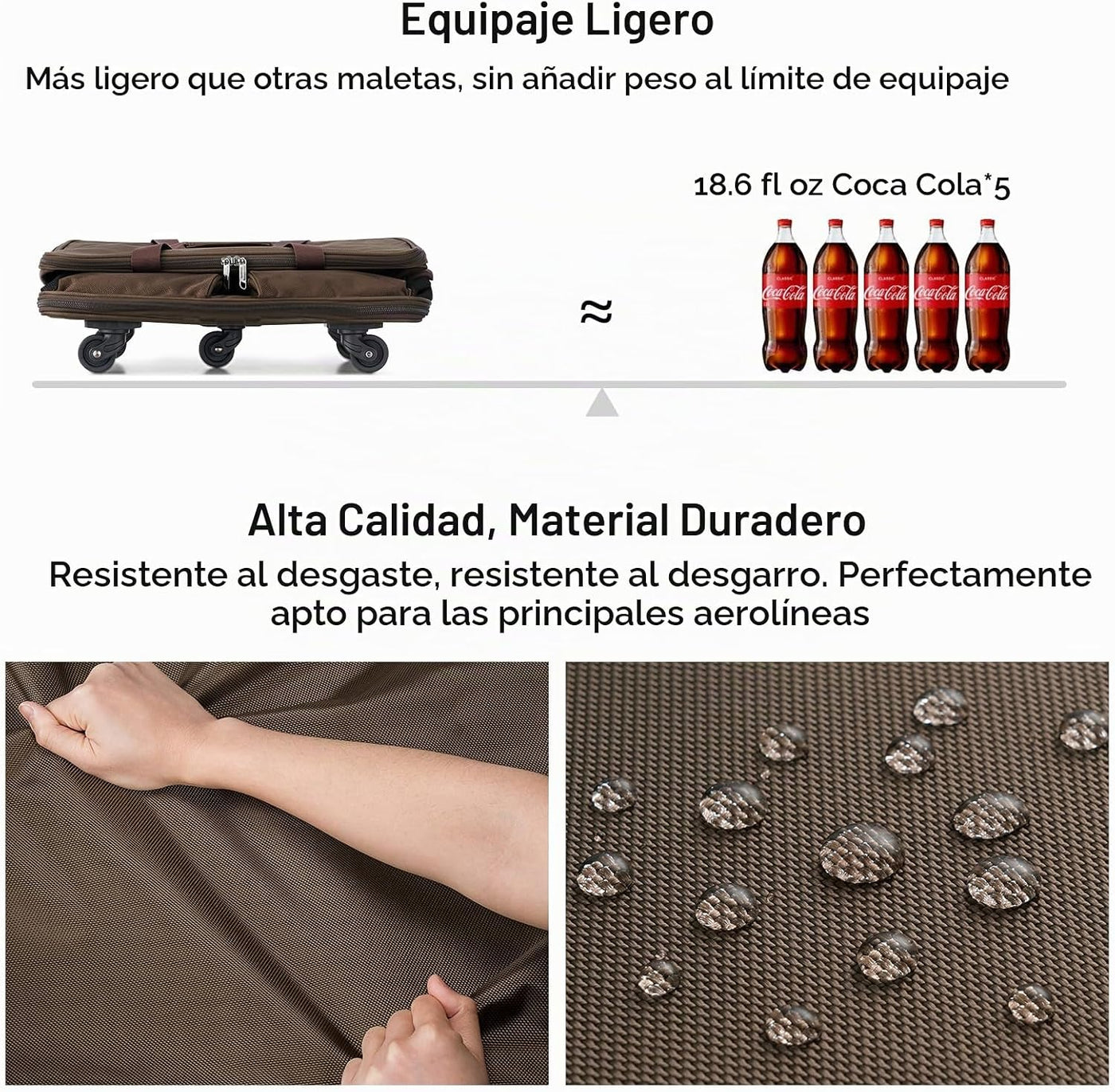 Maletas Hanke con ruedas, bolsa de equipaje plegable y expandible,...