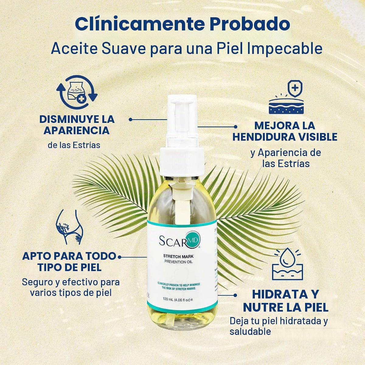 Aceite de estrías, minimiza el riesgo y la gravedad de las estrías,...