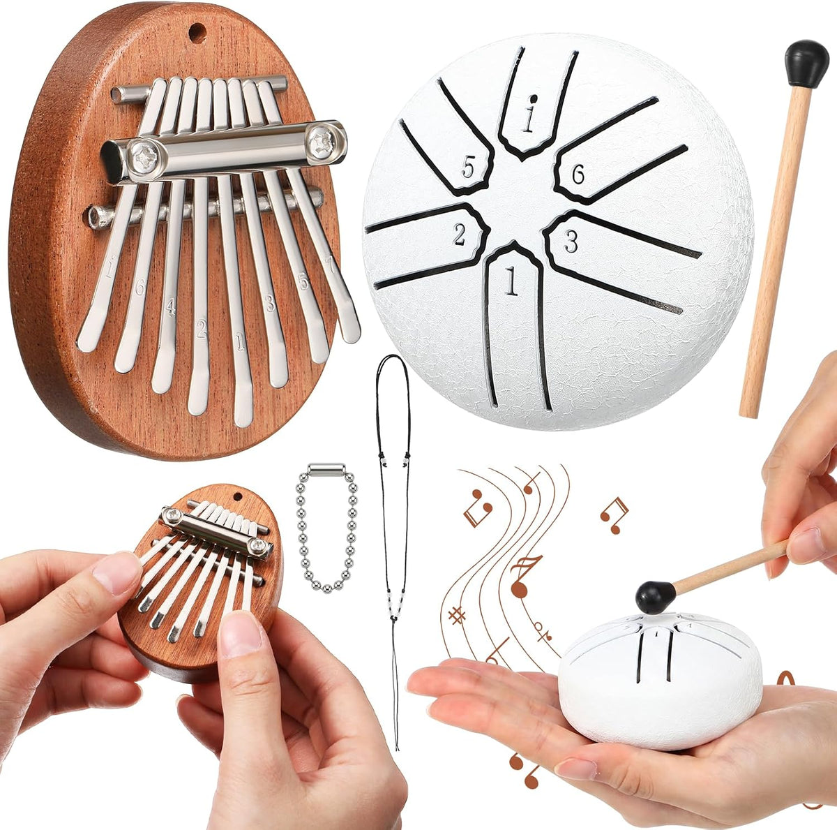 Maasechs Mini instrumentos musicales, mini piano de pulgar Kalimba...