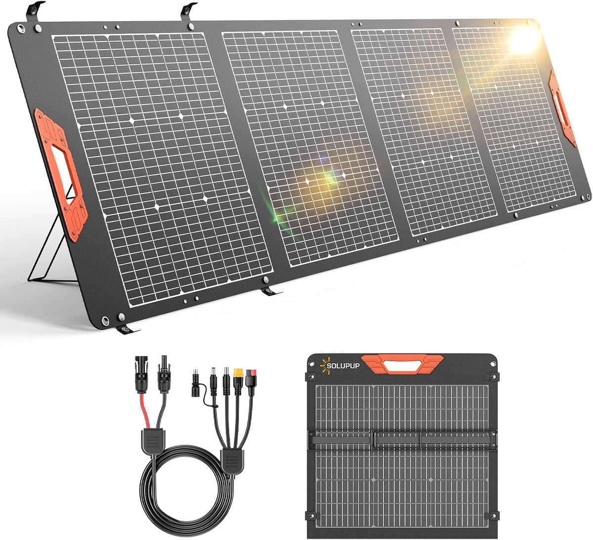 SOLUPUP Panel solar portátil de 200 W \u2013 24% de alta eficiencia...