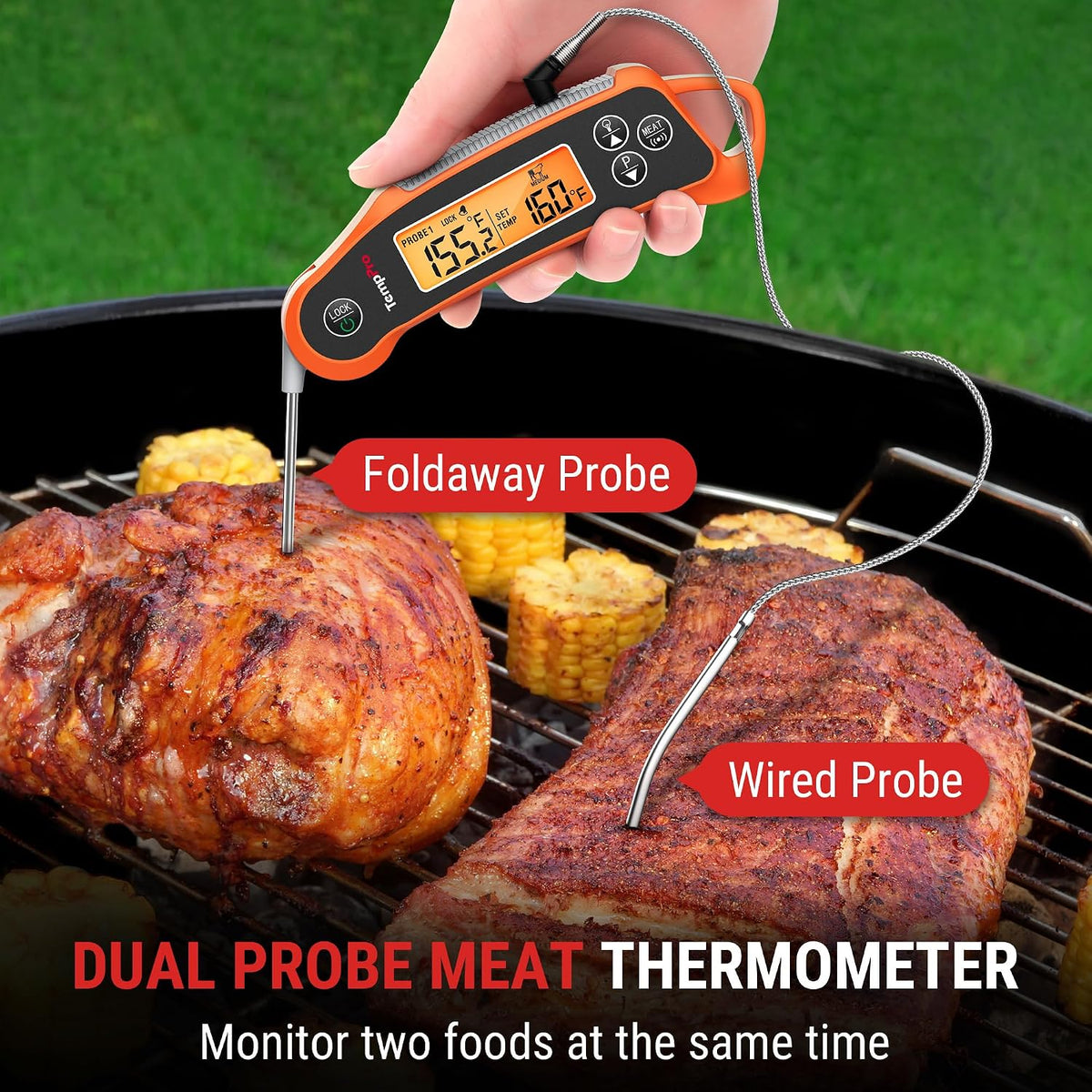 TempPro TempSwift Termómetro Digital para Carne con 2 Sondas y 2 Ca...