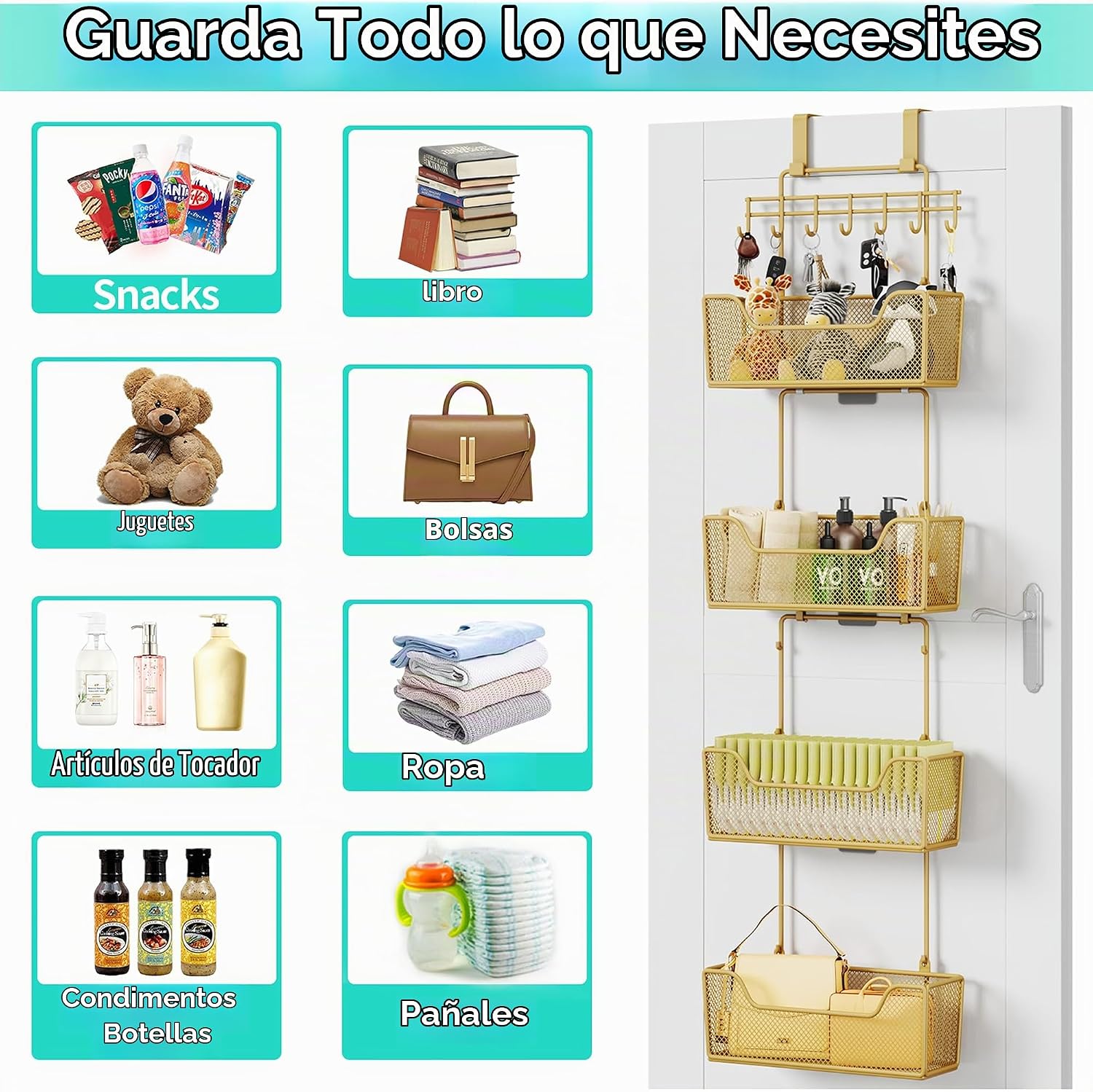HapiRm Organizador Para Colgar Sobre la Puerta - Organizador de Pue...