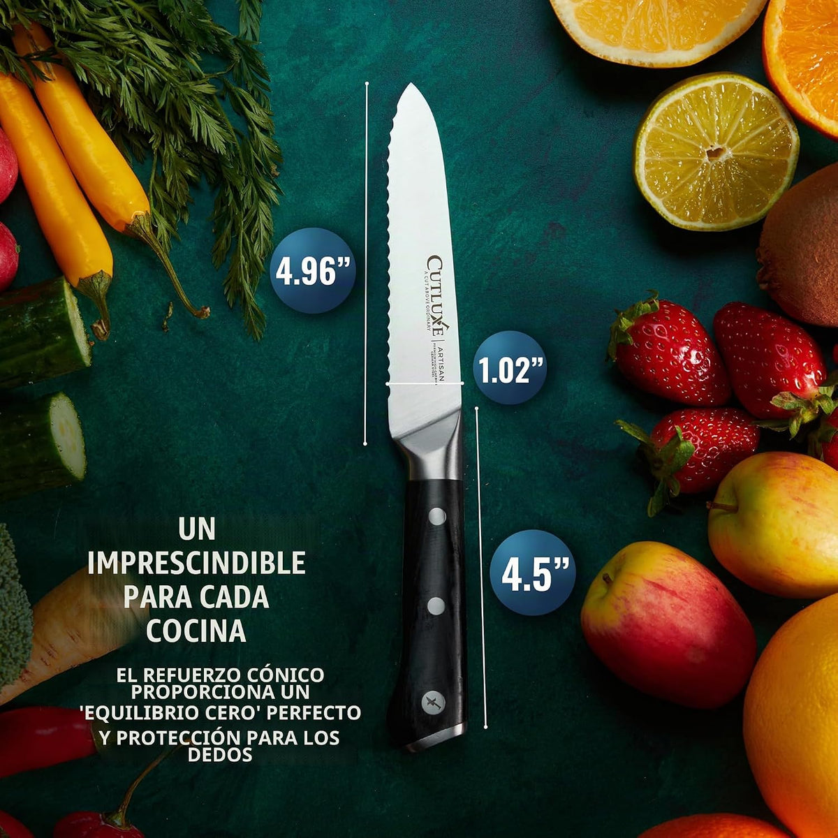 Cutluxe Cuchillo de Utilidad de Cocina \u2013 Hoja Dentada Ultra Af...