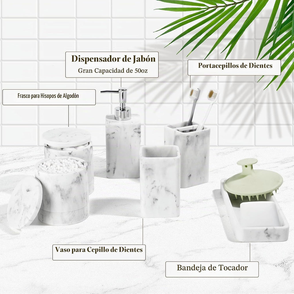 YMXYJM Juego de accesorios de baño, juego de dispensador de jabón d...