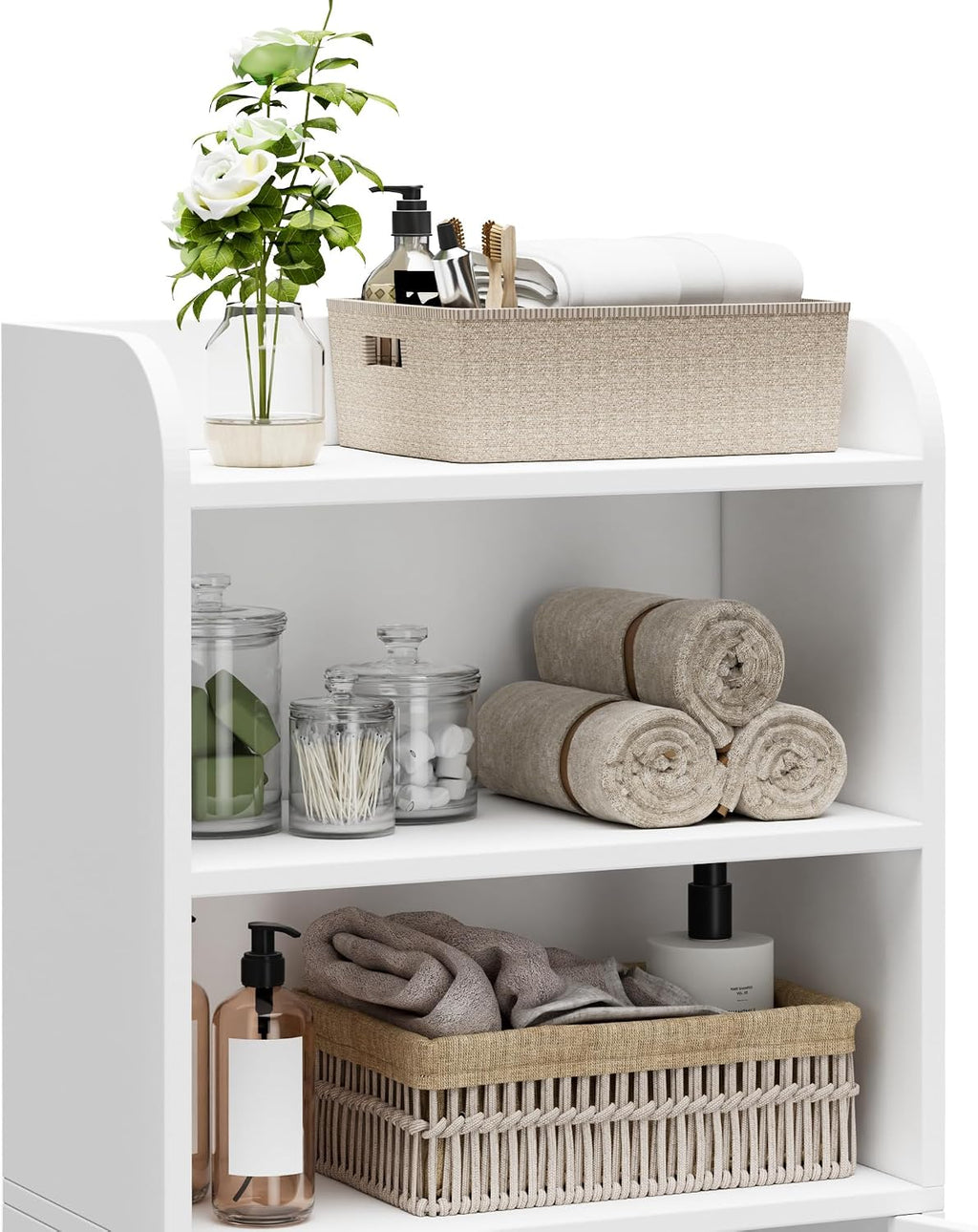 Homhedy Armario de almacenamiento de baño pequeño, almacenamiento i...