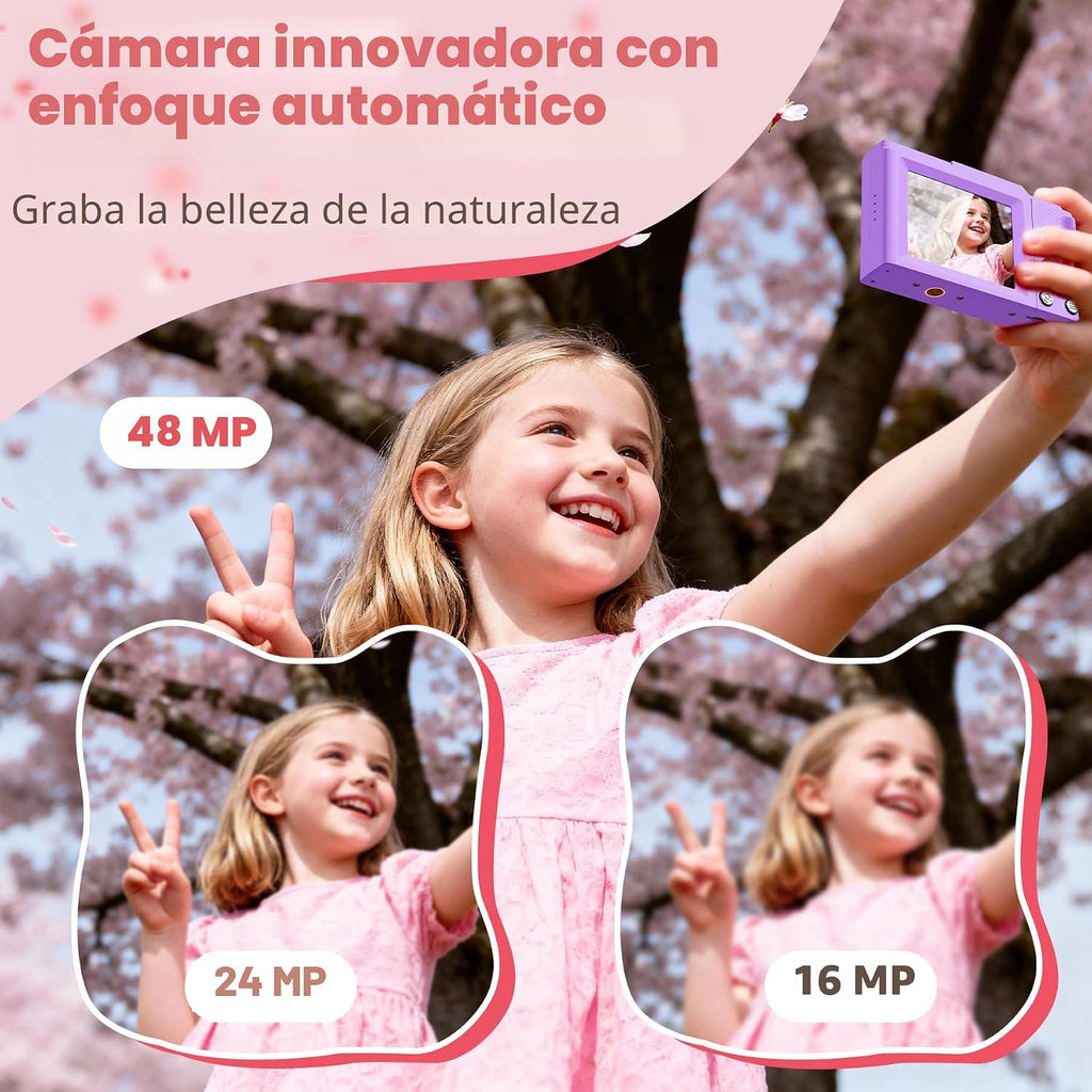 Cámara digital, cámara digital FHD para apuntar y disparar con zoom...