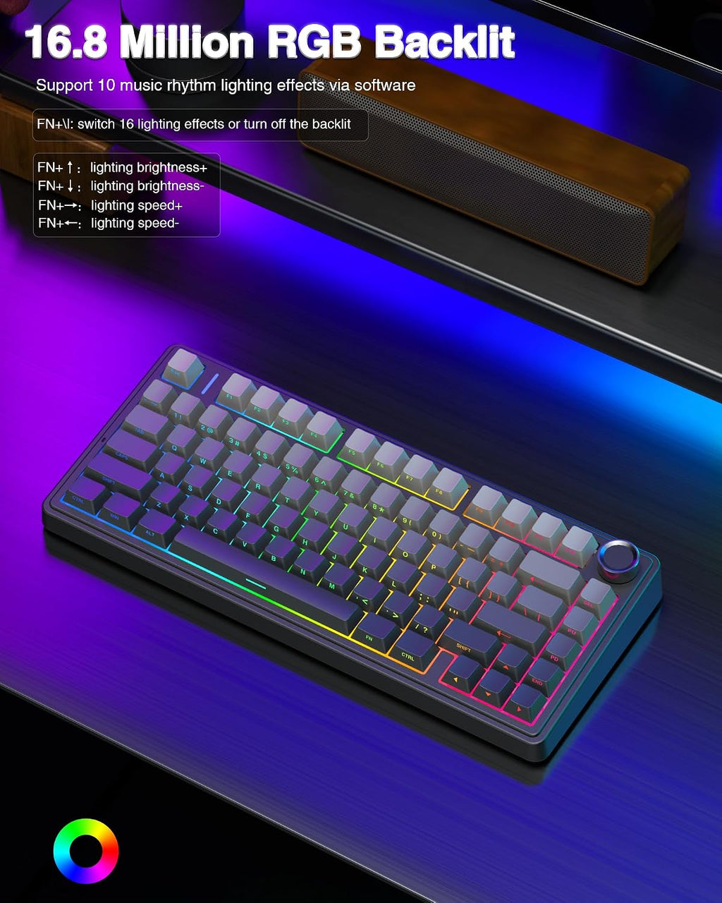 Teclado mecánico inalámbrico AULA F75 Pro, teclado personalizado in...