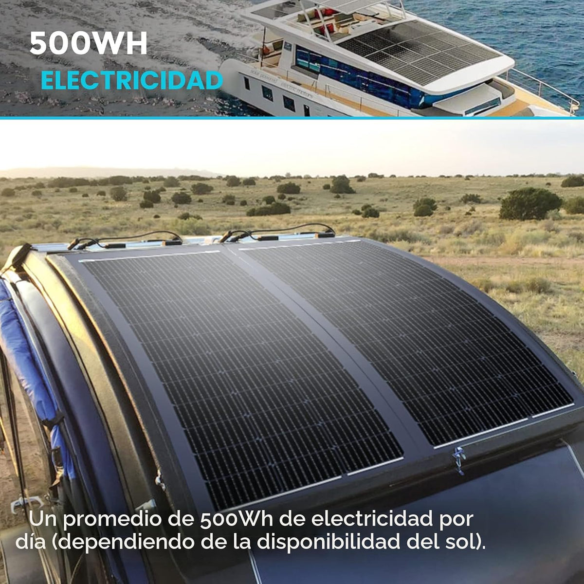 Panel solar flexible Renogy de 100 vatios, 240°, ultraflexible | Pa...