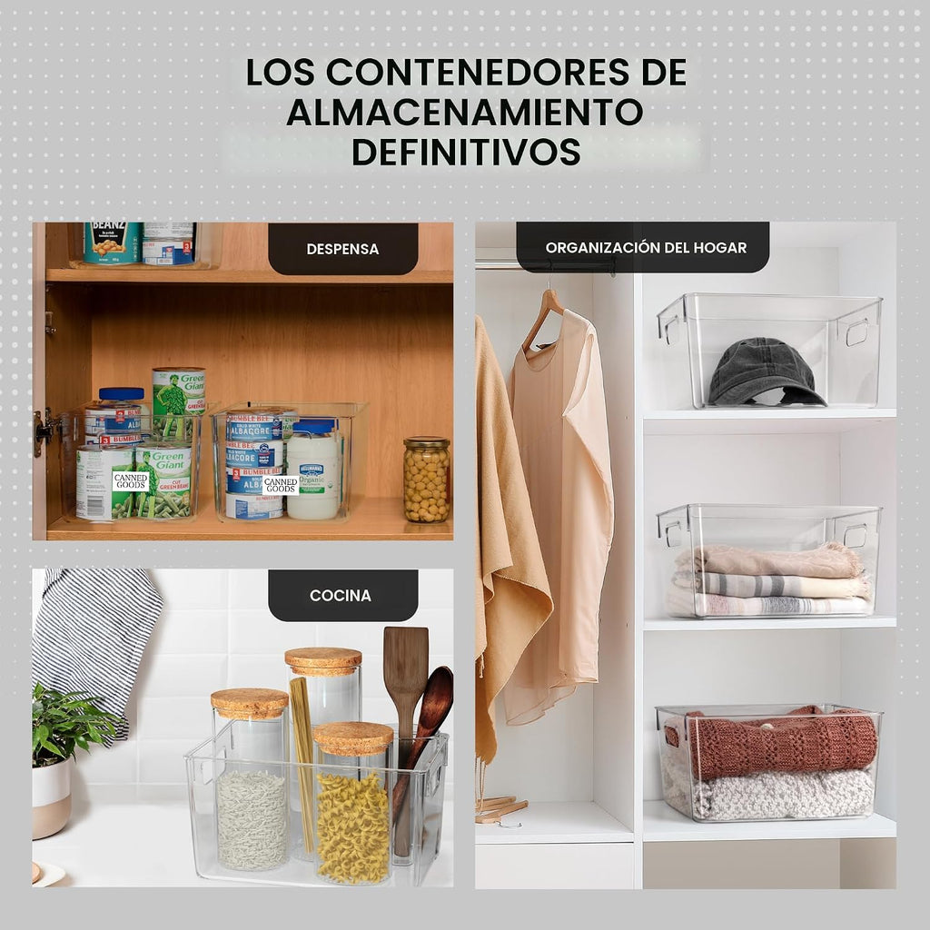 ClearSpace Contenedores de almacenamiento de plástico transparente...