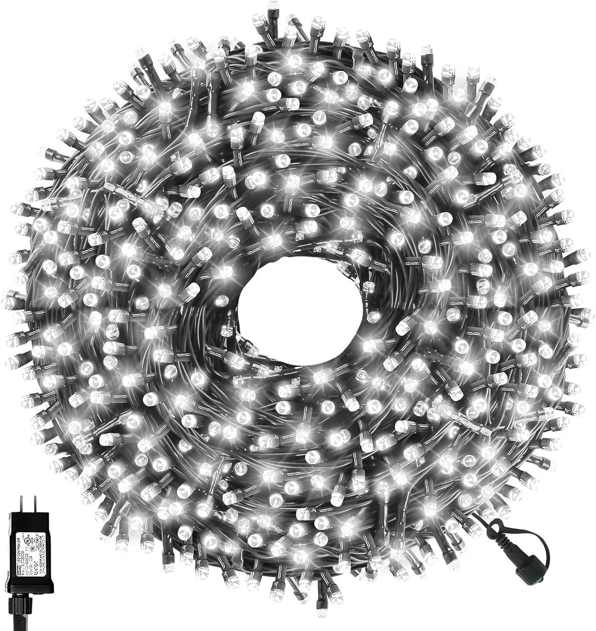 VTECHOLOGY - 500 luces LED blancas para árbol de Navidad, luces par...