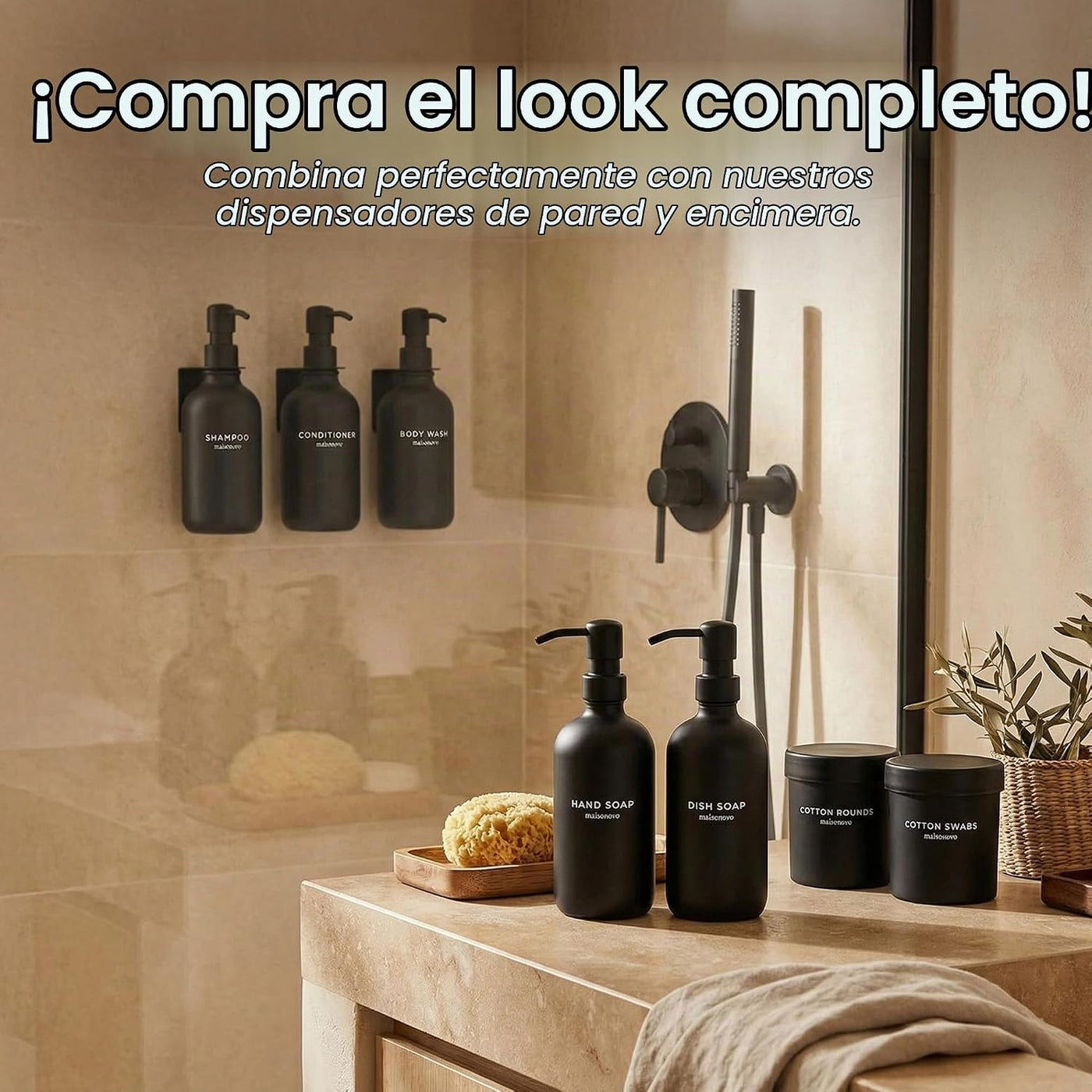MaisoNovo Recipientes de vidrio para baño con tapas (hermético), so...