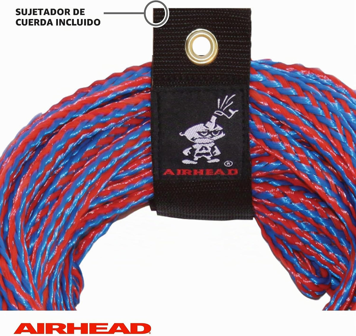 Cuerda de esquí acuático Airhead con mango de goma, 1 sección, 75 pies