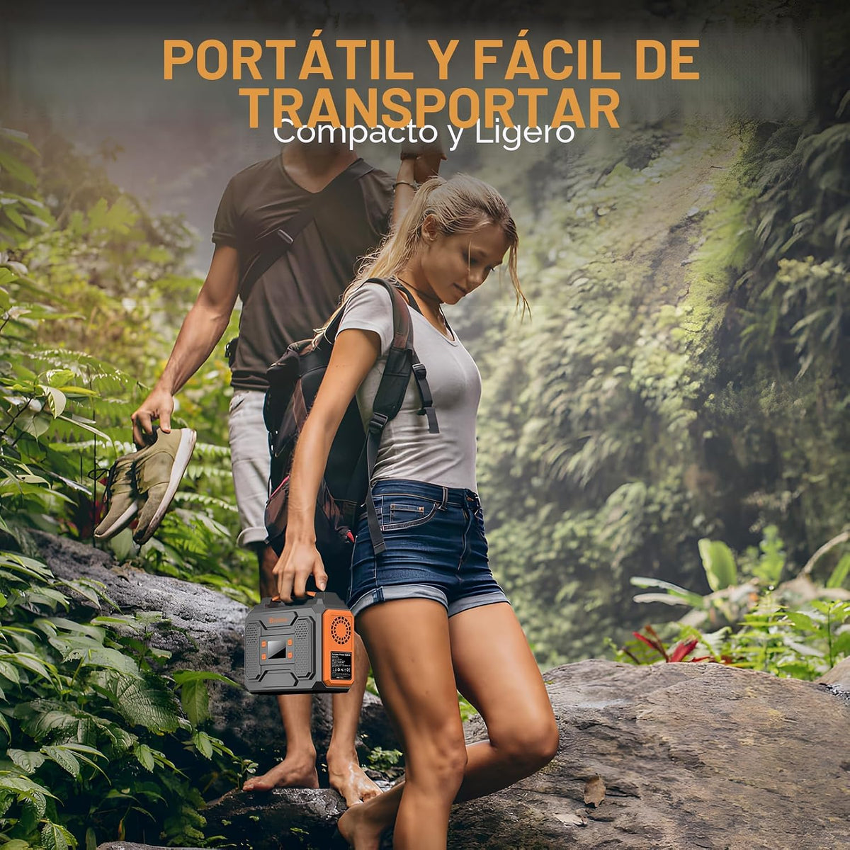 Generador Solar Portátil con Panel, Estación de Energía Portátil de...